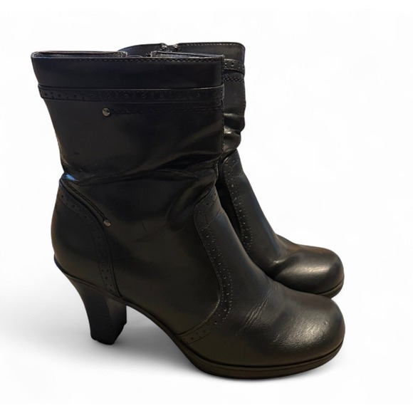 Mudd Shoes - Mudd Black Ankle Boots Womens Size 9 Mid Heel Zip Booties Y2K